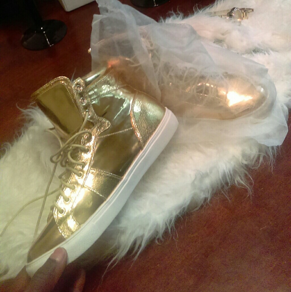 Gold sneakers
